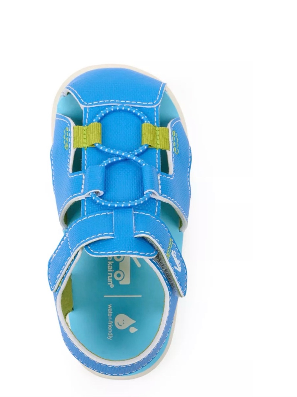 NWOT See Kai Run Bright Blue Kids Sandal with Lime Accents